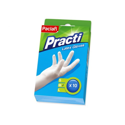 Paclan Practi Latex gumikesztyű - M - méret 10db/csomag